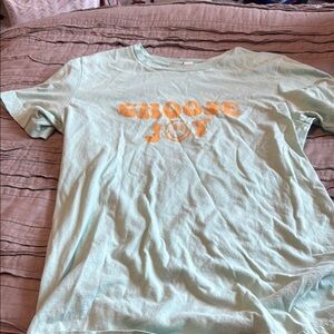 Green and Orange Short Sleeve Tee Casual Cotton